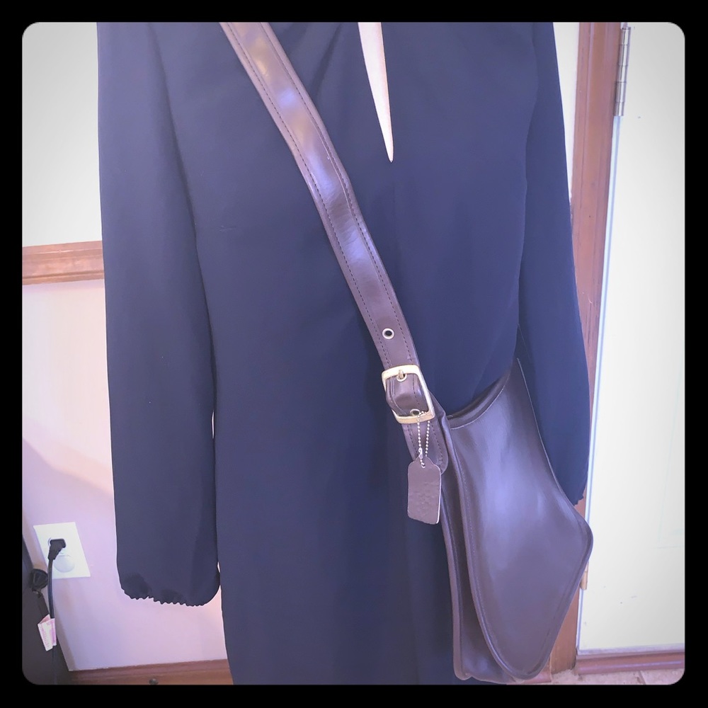Coach vintage brown leather large crossbody bag.